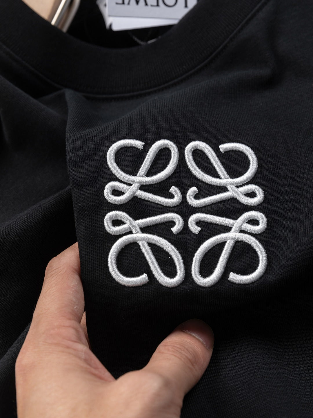 LOEWE 25SS Black & White Panel Embroidered Logo T-Shirt | S–XL