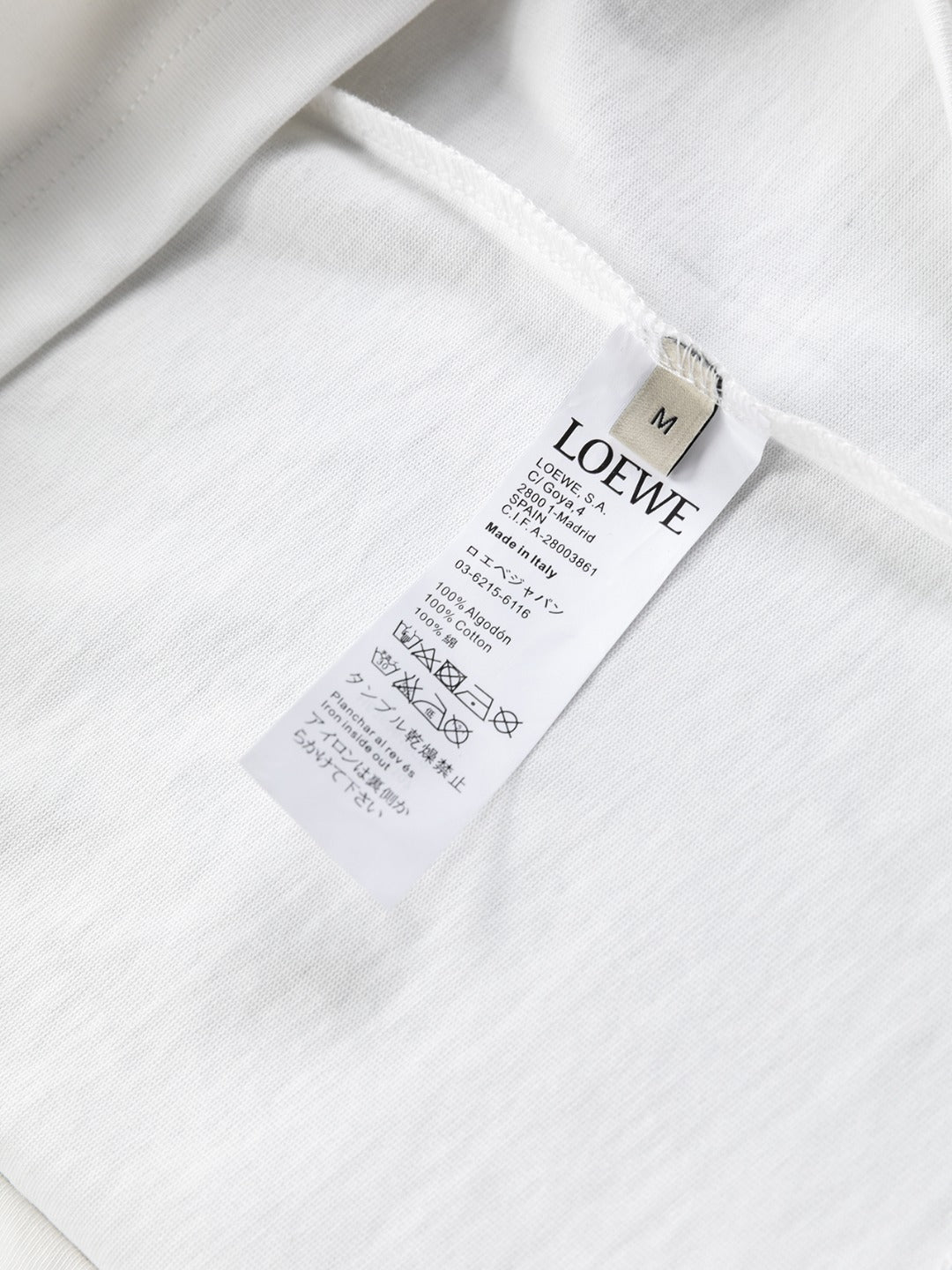 LOEWE 25SS Black & White Panel Embroidered Logo T-Shirt | S–XL