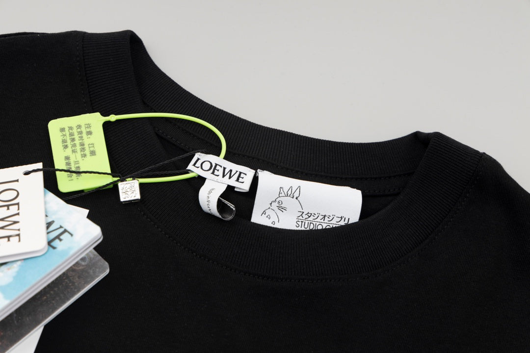 LOEWE x Studio Ghibli 24SS Howl’s Moving Castle Calcifer Embroidered T-Shirt | XS–L | Black/White