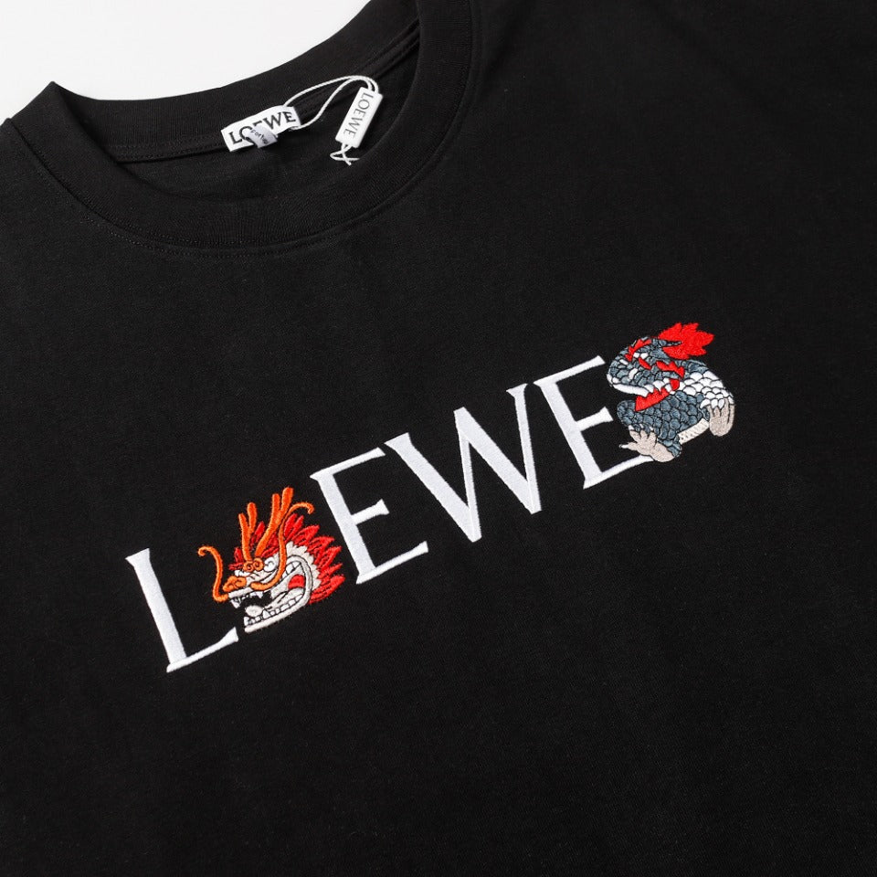 LOEWE 2024 Embroidered Logo T-Shirt | 350G Premium Cotton | Unisex XS–L