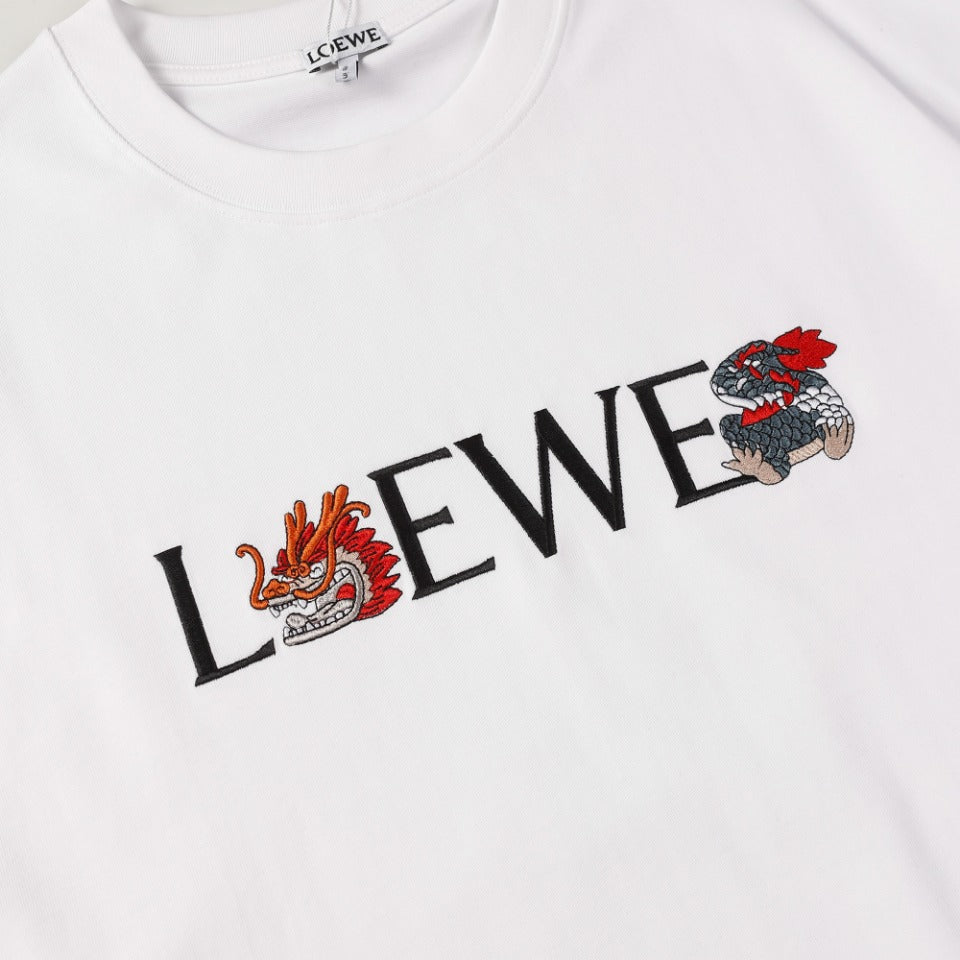 LOEWE 2024 Embroidered Logo T-Shirt | 350G Premium Cotton | Unisex XS–L