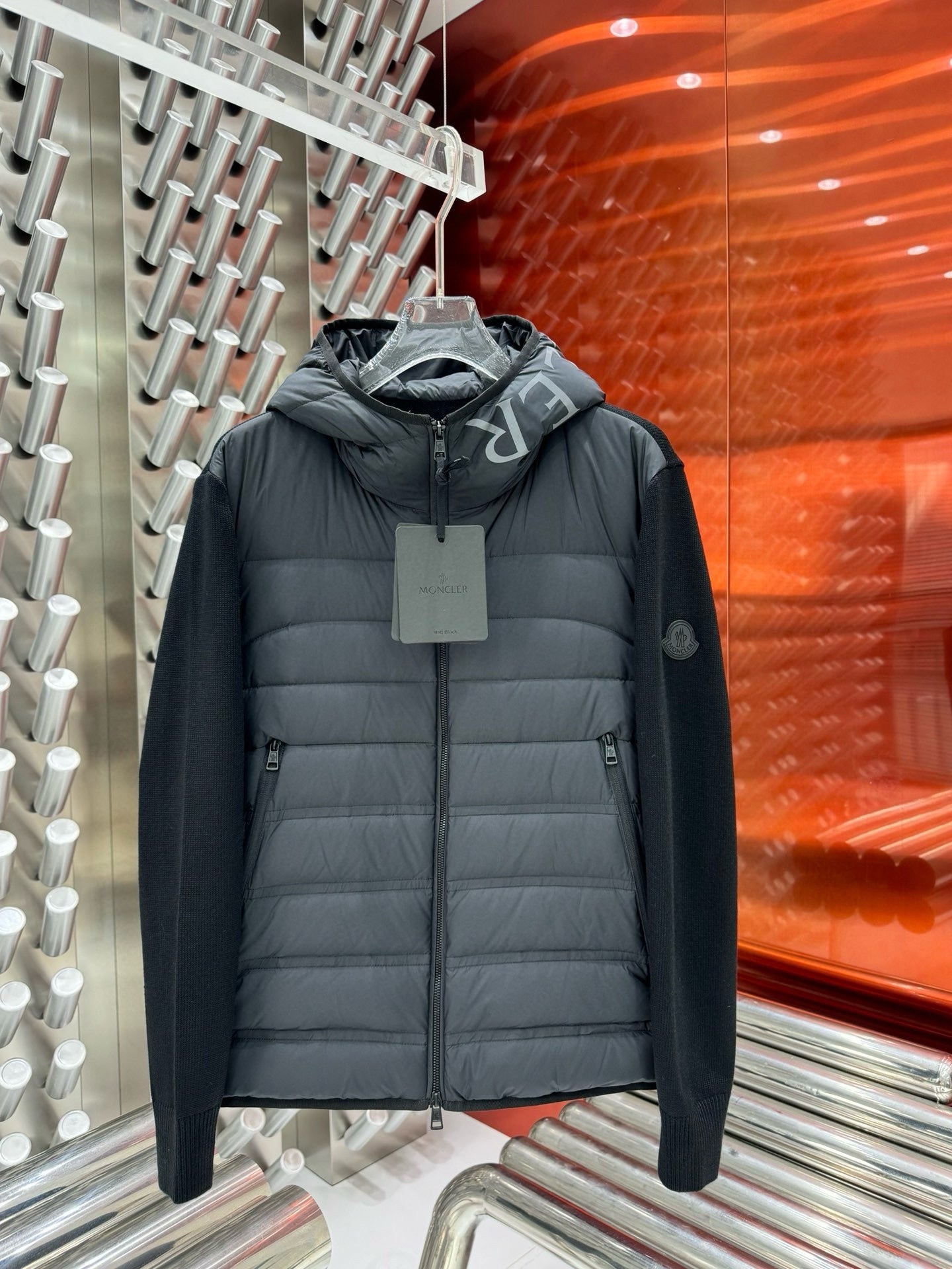 MONCLER New Knit-Paneled Down Jacket | Black | Size 1–4