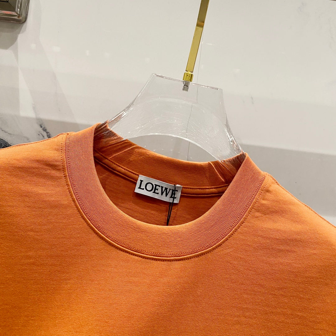 LOEWE 320g Contrast Embroidered Logo Crewneck T-Shirt | S–XL