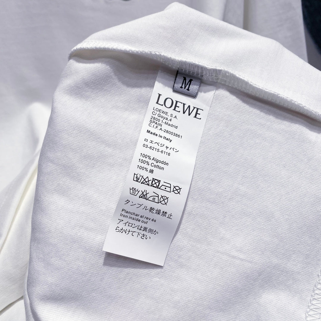 LOEWE 320g Contrast Embroidered Logo Crewneck T-Shirt | S–XL