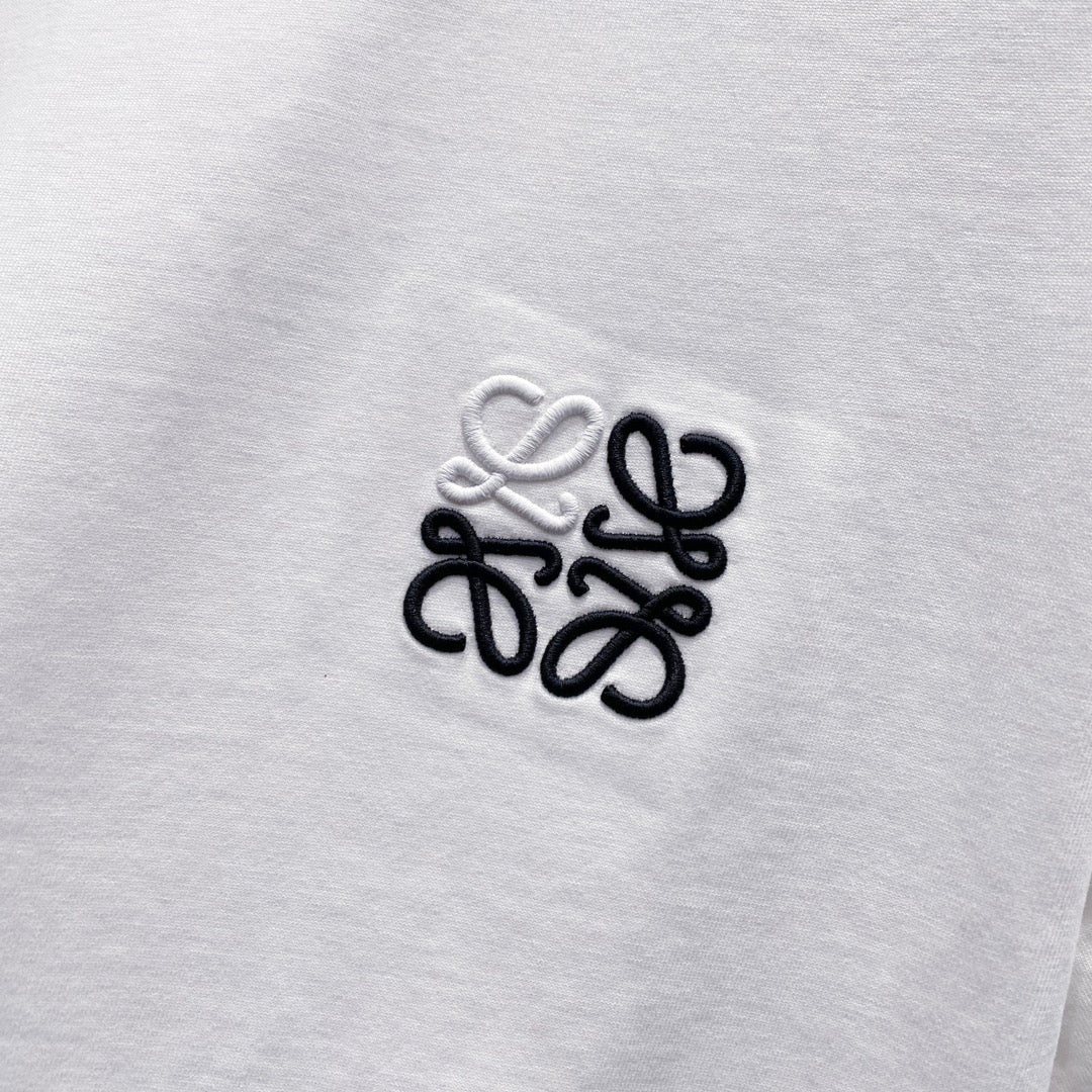 LOEWE 320g Contrast Embroidered Logo Crewneck T-Shirt | S–XL