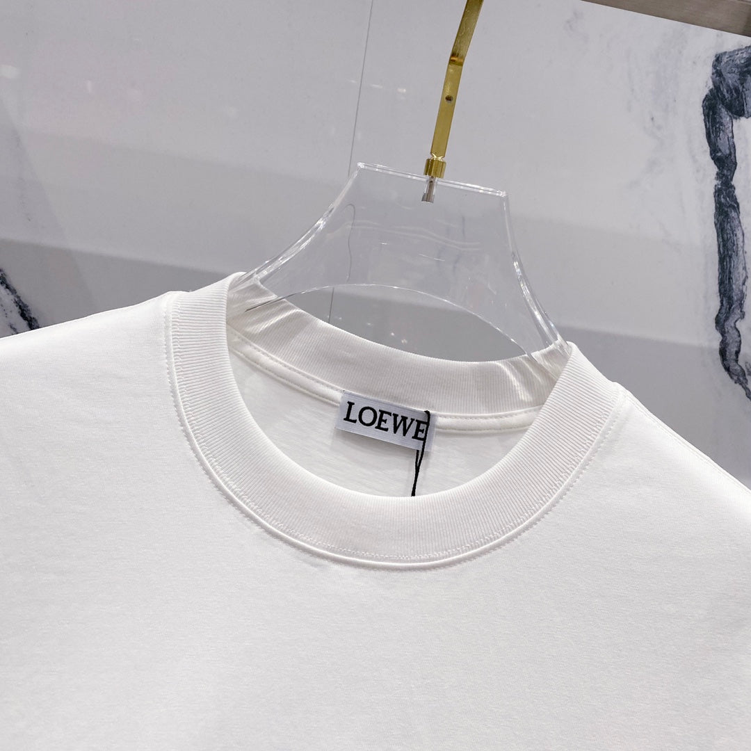 LOEWE 320g Cotton Crewneck T-Shirt – Embroidered Bunny Logo | S–XL
