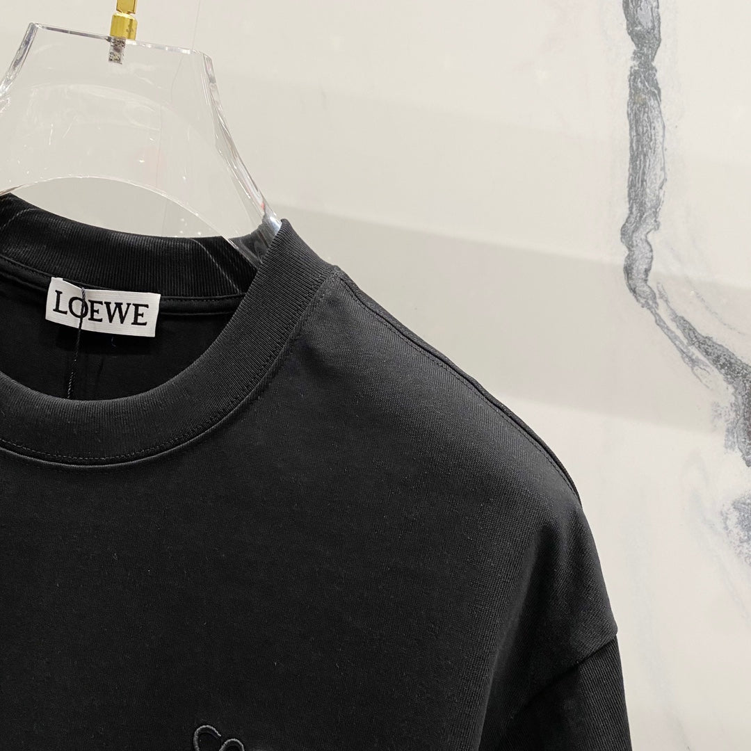 LOEWE 320g Cotton Crewneck T-Shirt – Embroidered Bunny Logo | S–XL