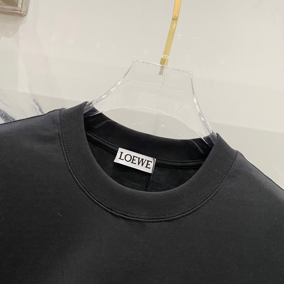 LOEWE 320g Cotton Crewneck T-Shirt – Embroidered Bunny Logo | S–XL