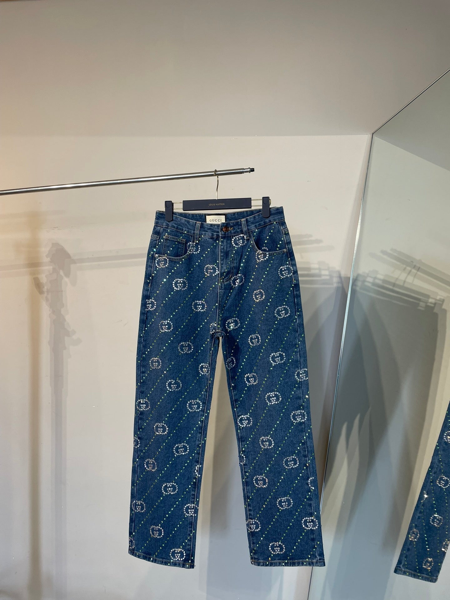 GUCCI Limited Edition Crystal Double G Denim Jacket | Unisex
