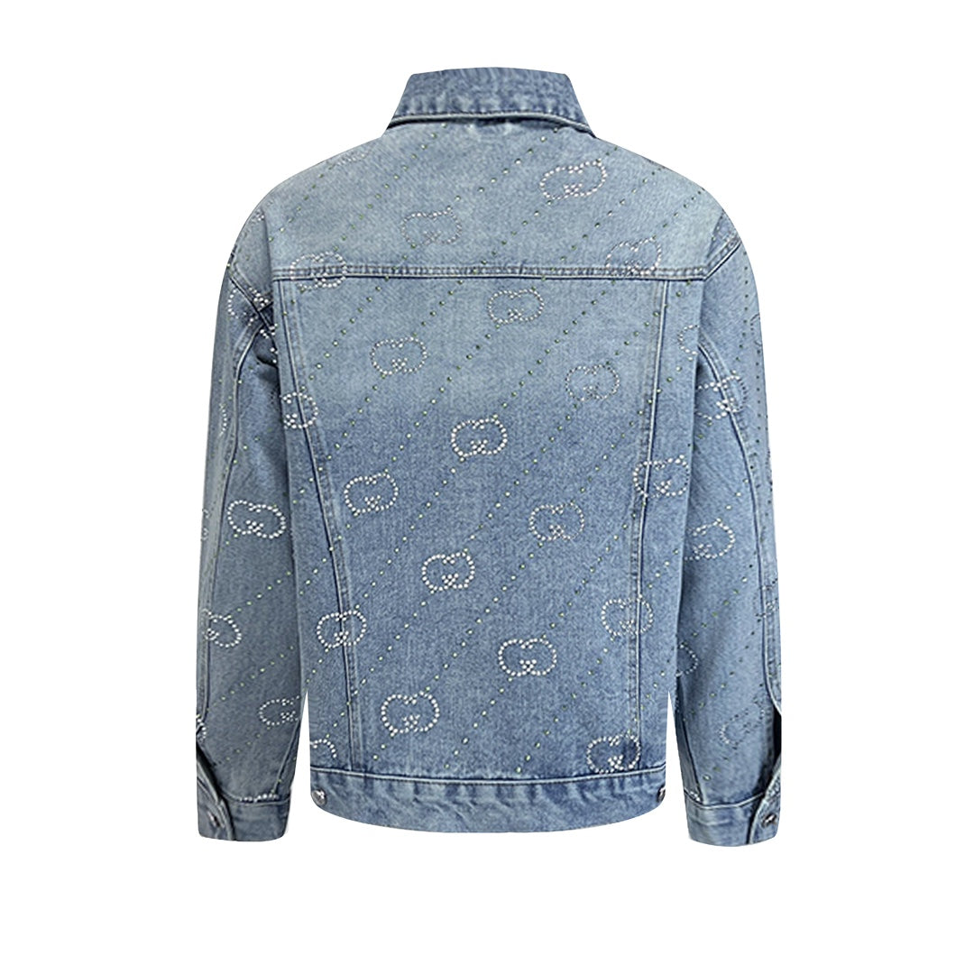 GUCCI 24SS Crystal Double G Denim Jacket | Unisex
