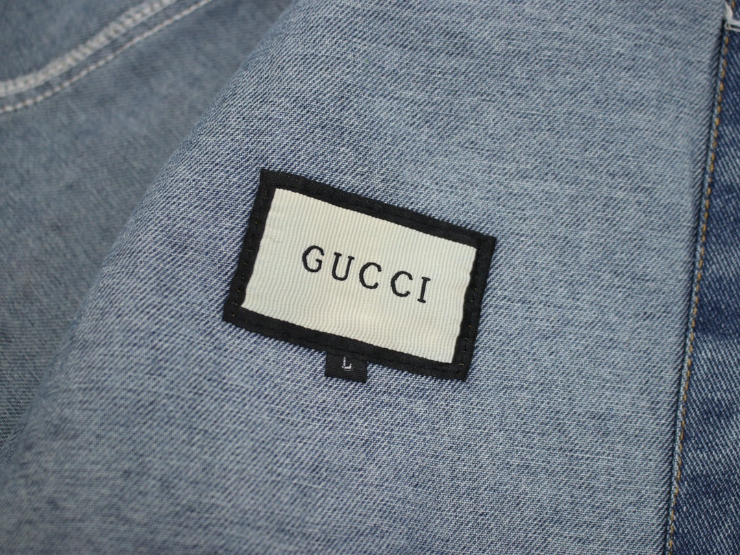 GUCCI 24SS Crystal Double G Denim Jacket | Unisex