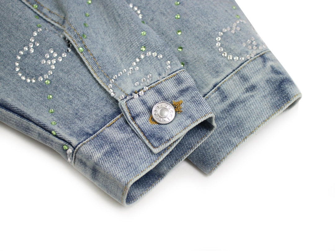 GUCCI 24SS Crystal Double G Denim Jacket | Unisex