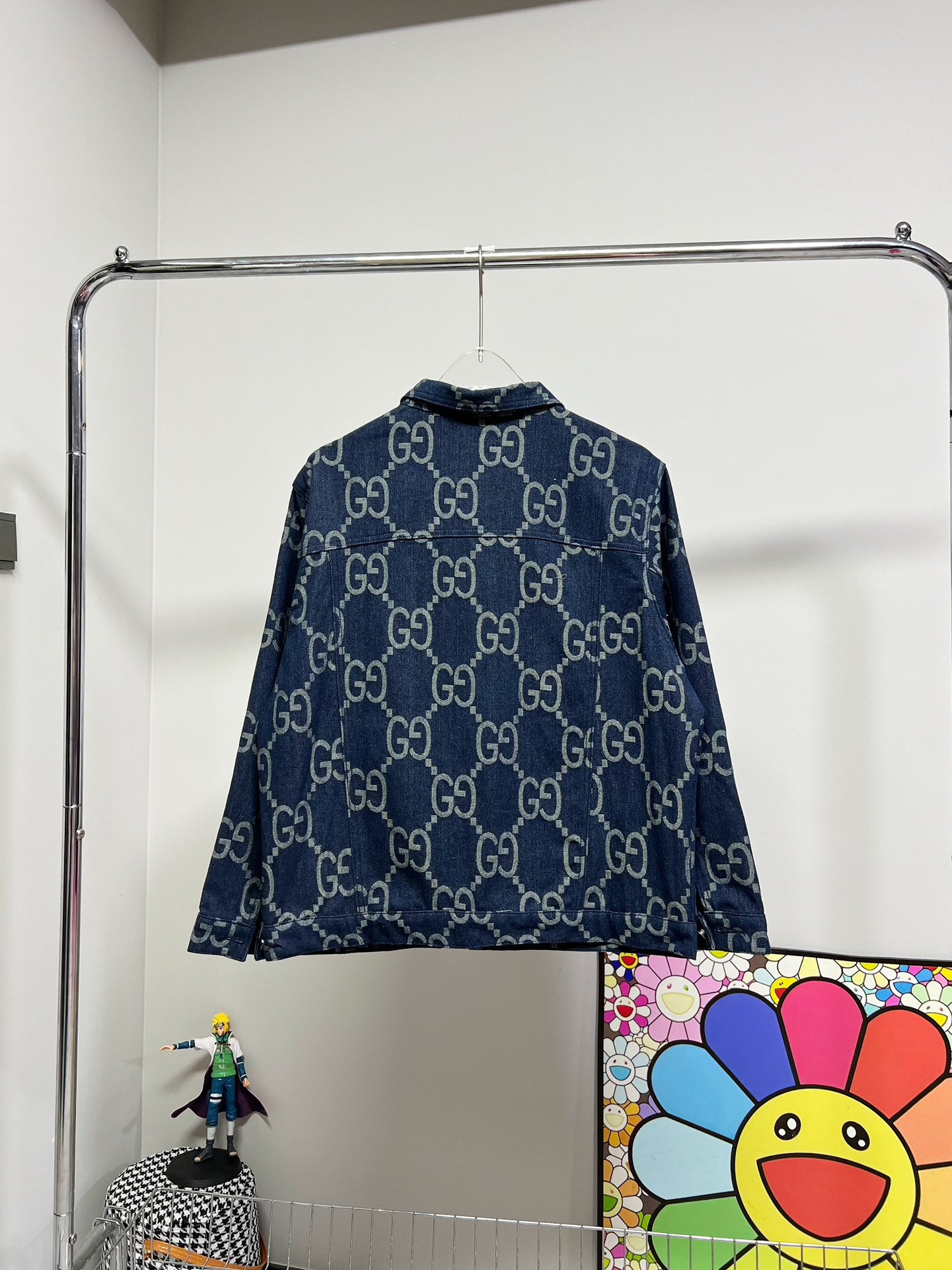 GUCCI Double G Monogram Jacquard Denim Jacket | Unisex Oversized Fit