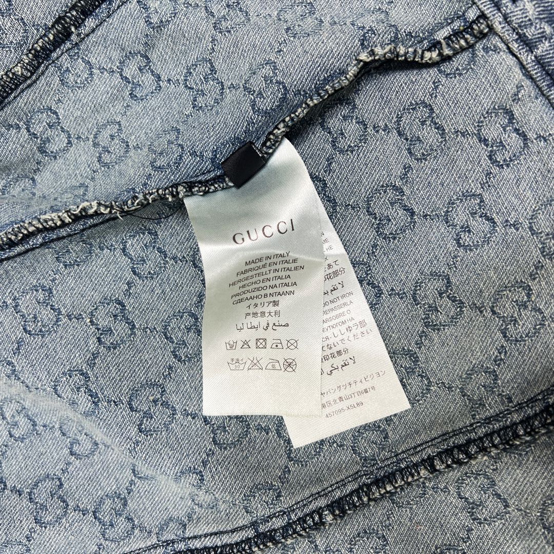 GUCCI Washed Monogram Jacquard Denim Jacket | Unisex Oversized Fit