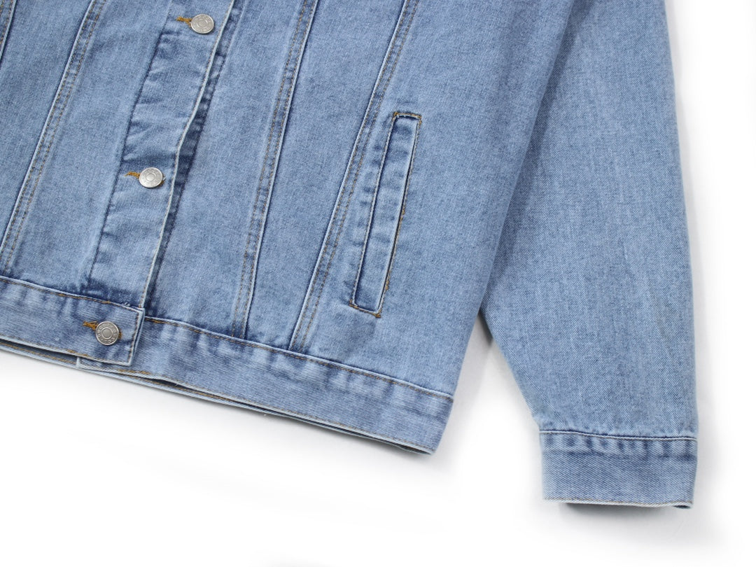 GUCCI 2024SS Floral Embroidered Logo Denim Jacket | Unisex Couples Edition