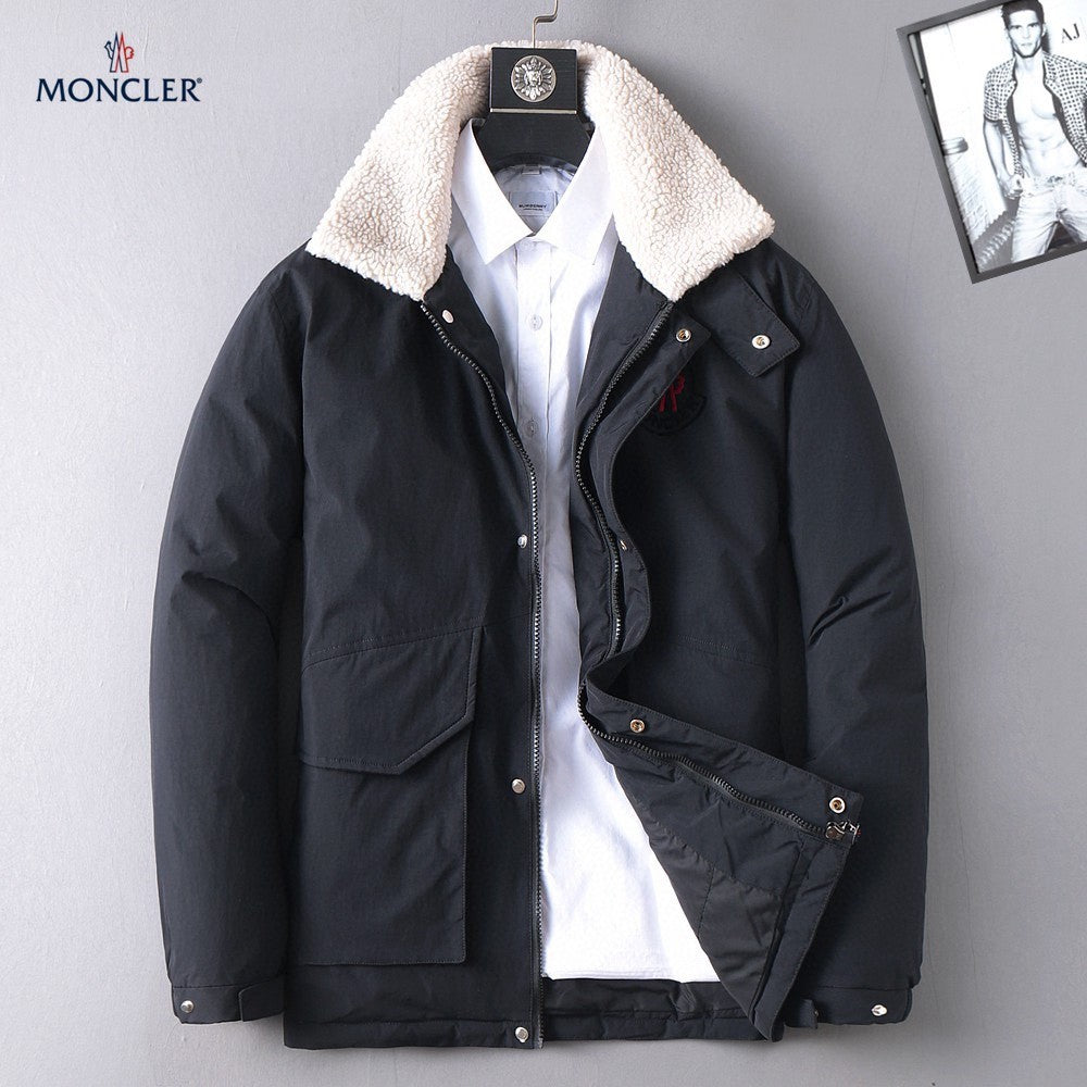MONCLER Shearling-Collar Down Jacket | FW Collection | Sizes M–3XL