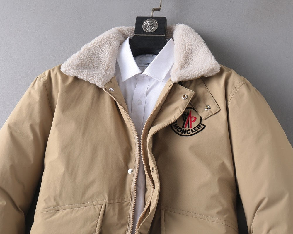 MONCLER Shearling-Collar Down Jacket | FW Collection | Sizes M–3XL