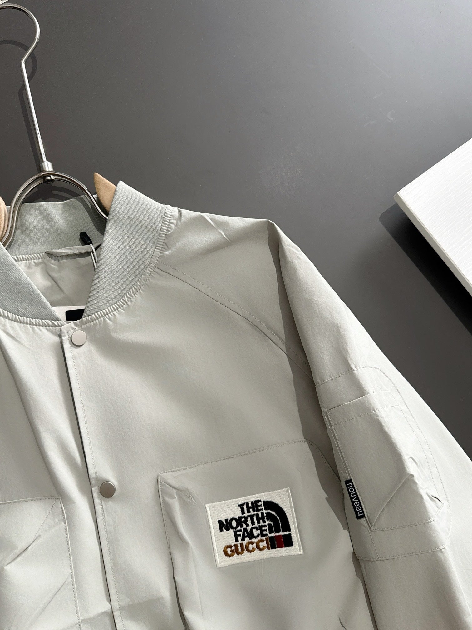 GUCCI x The North Face FW2024 Lightweight Nylon Zip-Up Jacket | Luxury Collaboration Windbreaker