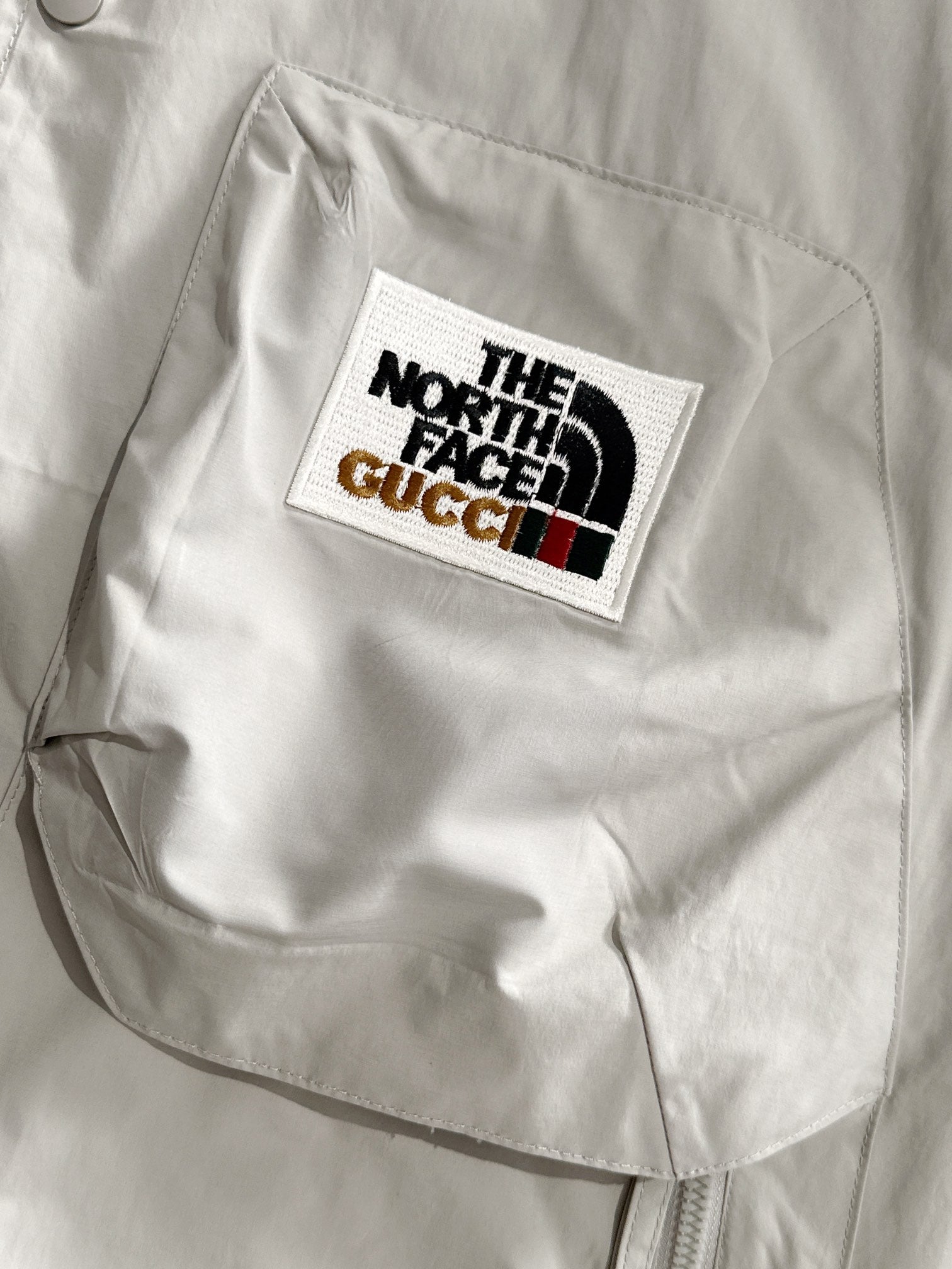 GUCCI x The North Face FW2024 Lightweight Nylon Zip-Up Jacket | Luxury Collaboration Windbreaker