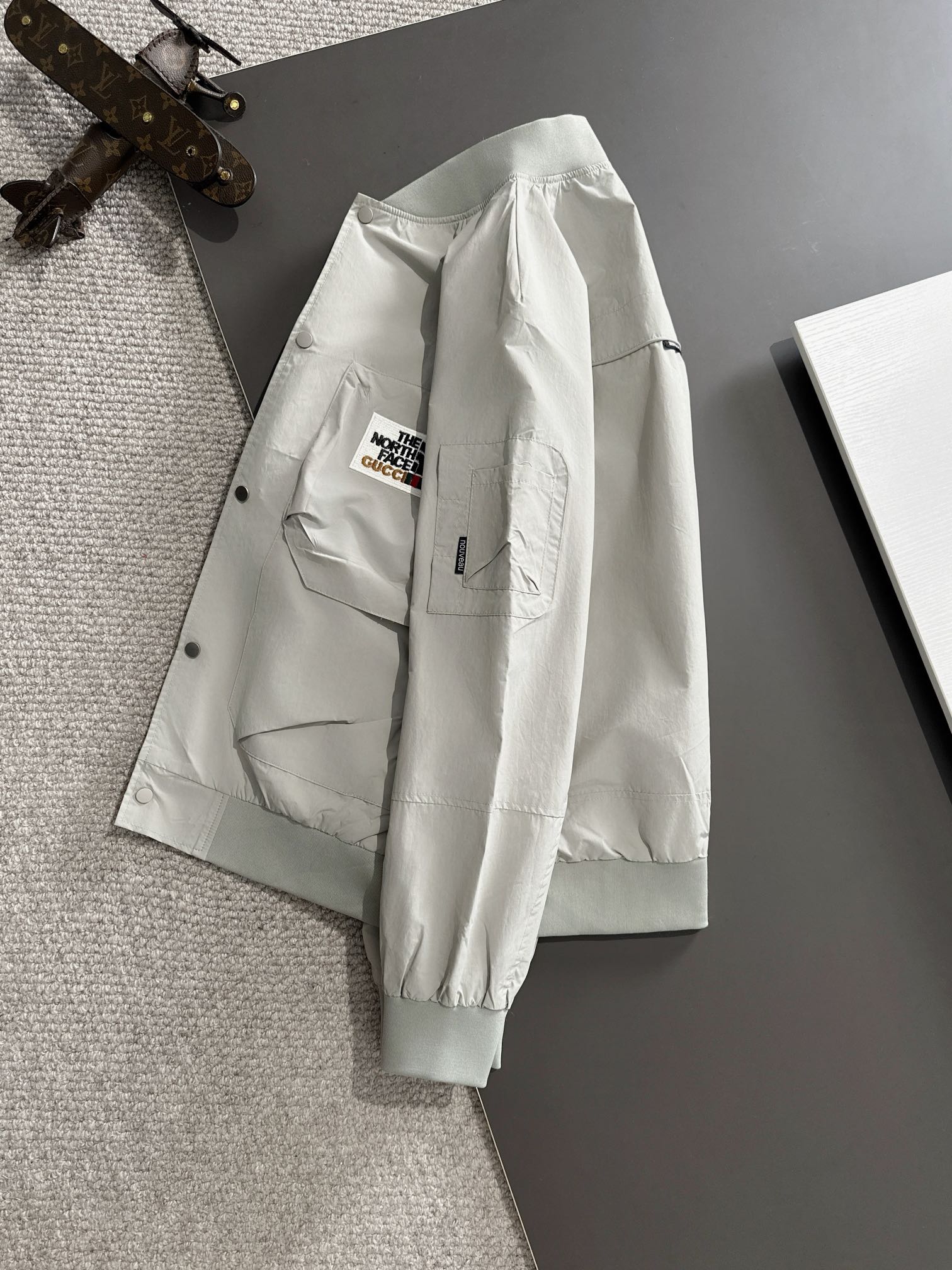 GUCCI x The North Face FW2024 Lightweight Nylon Zip-Up Jacket | Luxury Collaboration Windbreaker