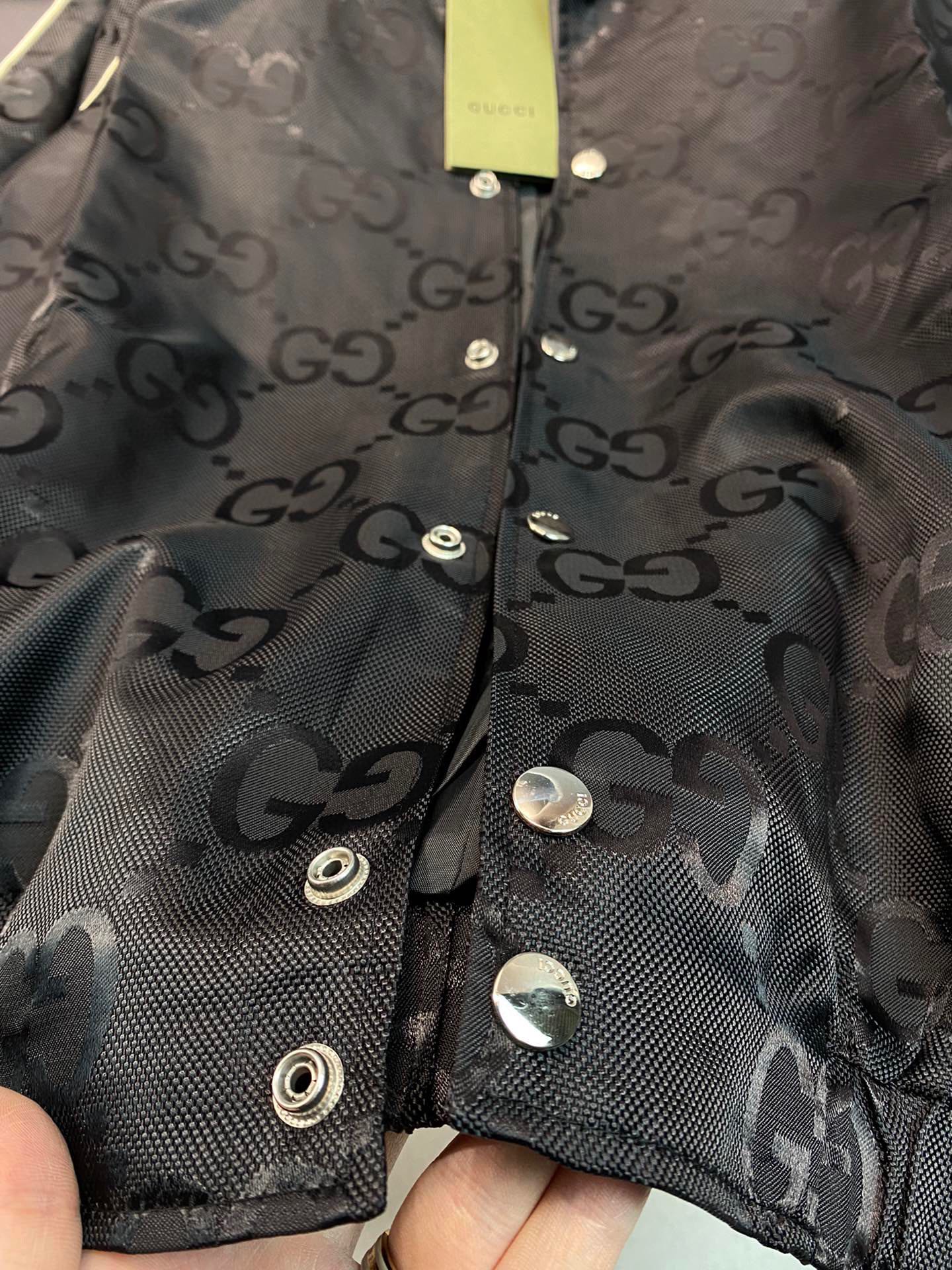 Gucci Monogram Jacquard Logo Jacket | Lightweight Elastic Hem Bomber