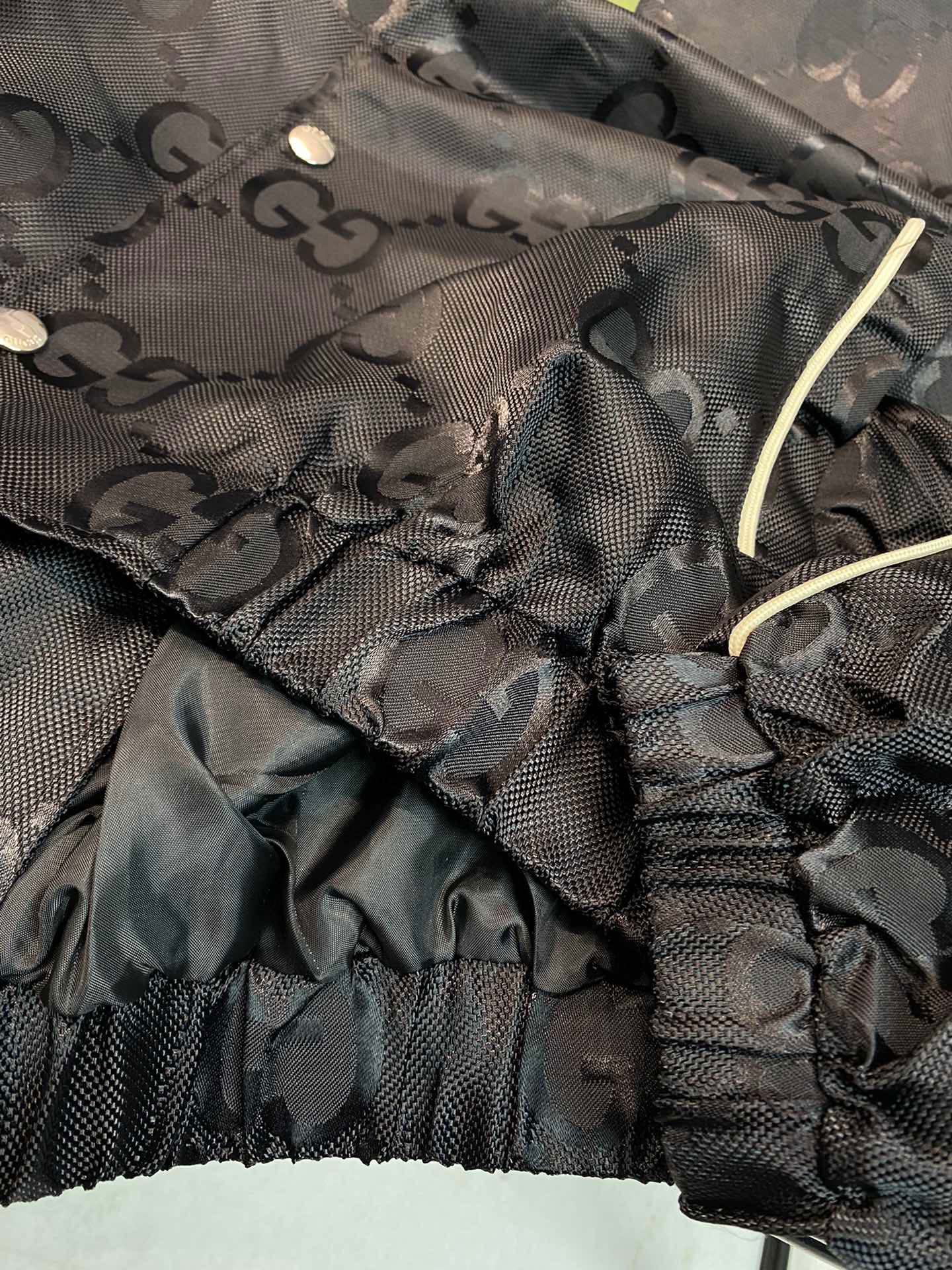 Gucci Monogram Jacquard Logo Jacket | Lightweight Elastic Hem Bomber