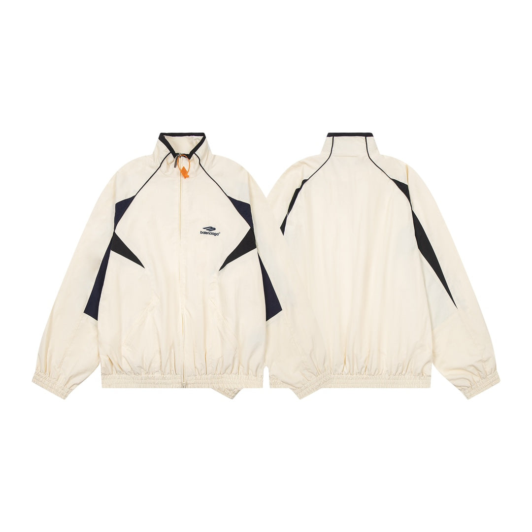 Balenciaga 23FW 3B Logo Runway Windbreaker Tracksuit | Unisex Oversized Jacket & Pants Set