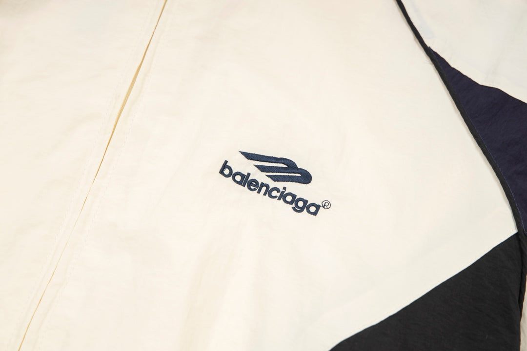 Balenciaga 23FW 3B Logo Runway Windbreaker Tracksuit | Unisex Oversized Jacket & Pants Set