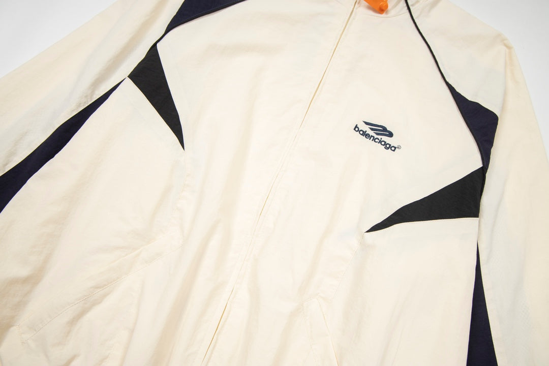Balenciaga 23FW 3B Logo Runway Windbreaker Tracksuit | Unisex Oversized Jacket & Pants Set