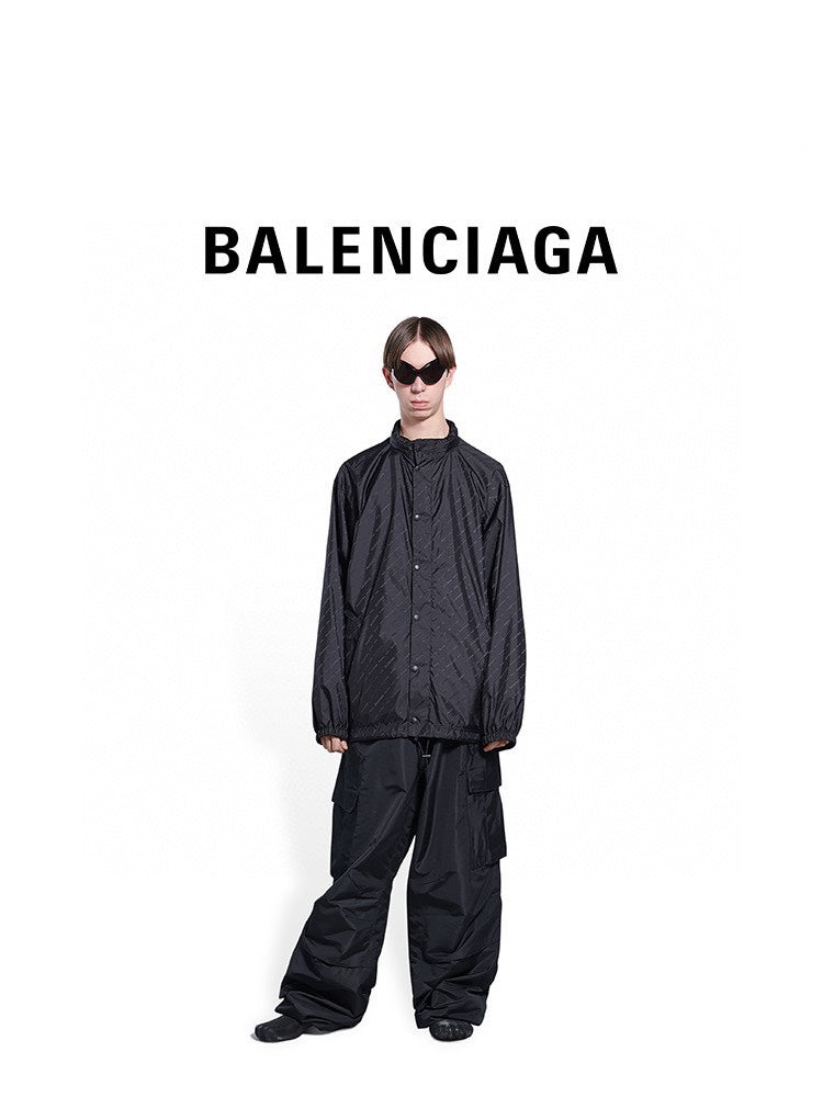 Balenciaga 24SS Monogram Jacquard Windbreaker Jacket | Unisex Oversized Fit