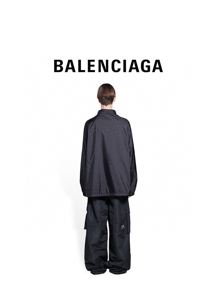 Balenciaga 24SS Monogram Jacquard Windbreaker Jacket | Unisex Oversized Fit