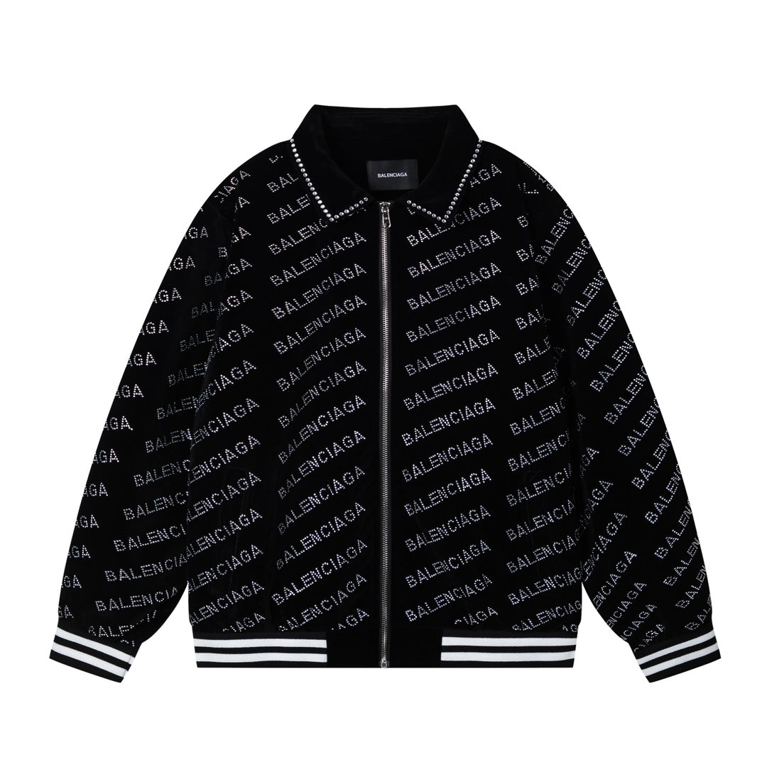 Balenciaga 2024 FW Men’s Velvet Varsity Jacket