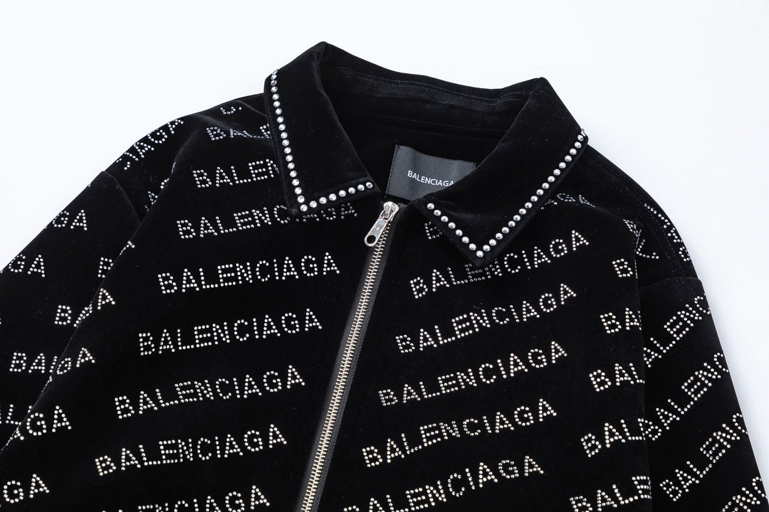Balenciaga 2024 FW Men’s Velvet Varsity Jacket