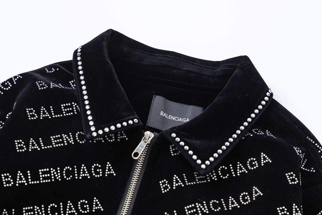 Balenciaga 2024 FW Men’s Velvet Varsity Jacket