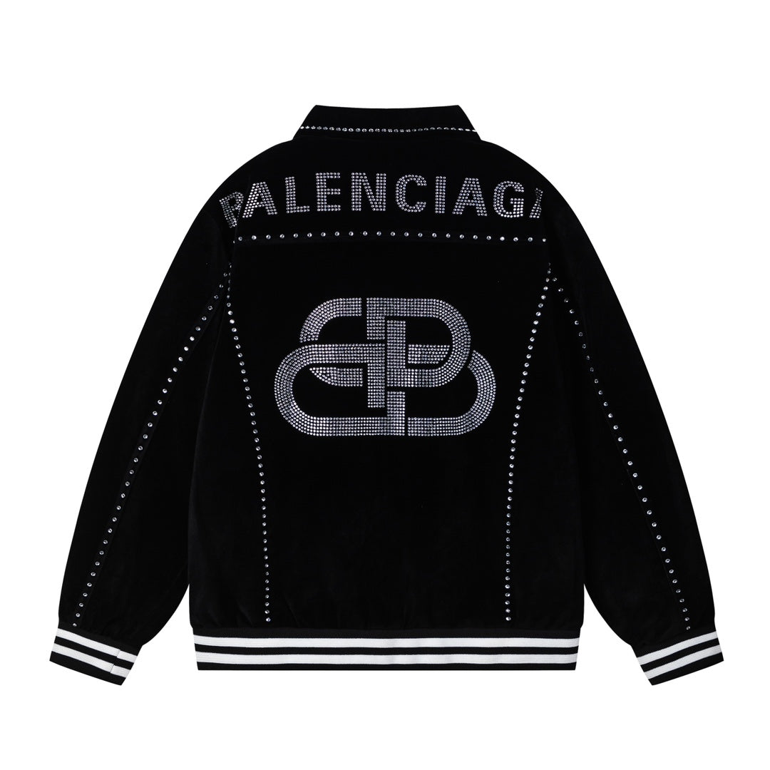 Balenciaga 2024 FW Men’s Velvet Varsity Jacket