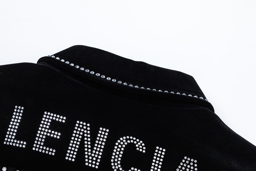 Balenciaga 2024 FW Men’s Velvet Varsity Jacket