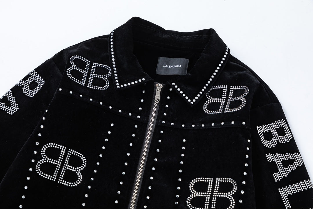 Balenciaga 2024 FW Men’s Velvet Varsity Jacket