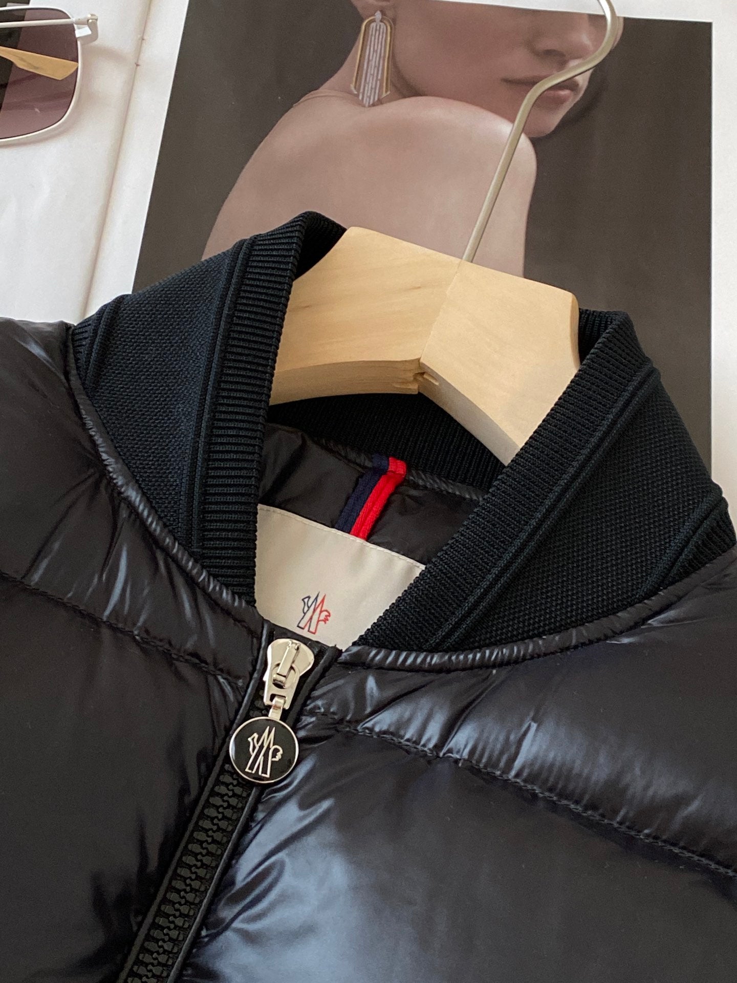 Moncler 2023 New Baseball Jacket Down Coat | Pink/Black | Size 0–3