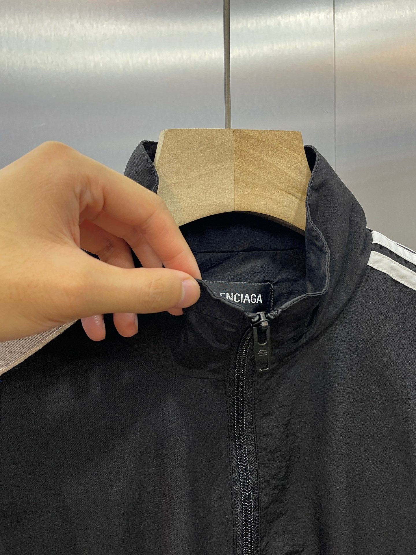 Balenciaga Patchwork Stand-Collar Varsity Jacket