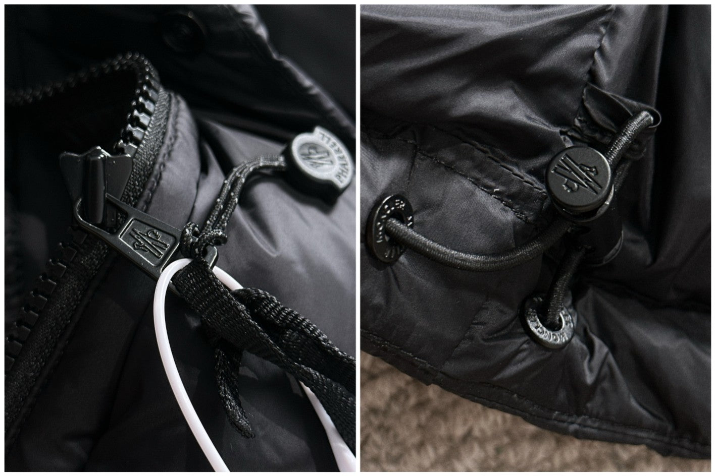 Moncler x Pharrell Diamond-Cut Down Jacket | Short Puffer | Black / Grey | Size 1–5