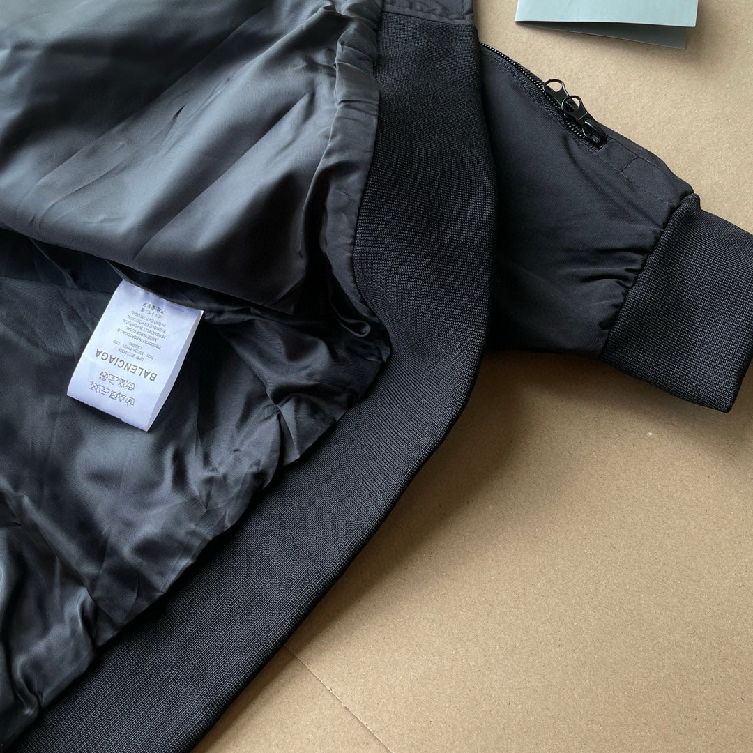 Balenciaga 3B Embroidered Deconstructed Multi-Zip Bomber Jacket