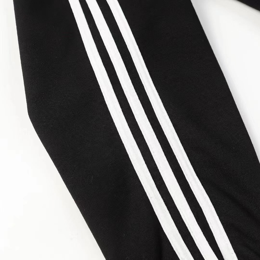 Balenciaga x adidas FW24 Co-branded Zip Hoodie – Side Stripe Logo Embroidery