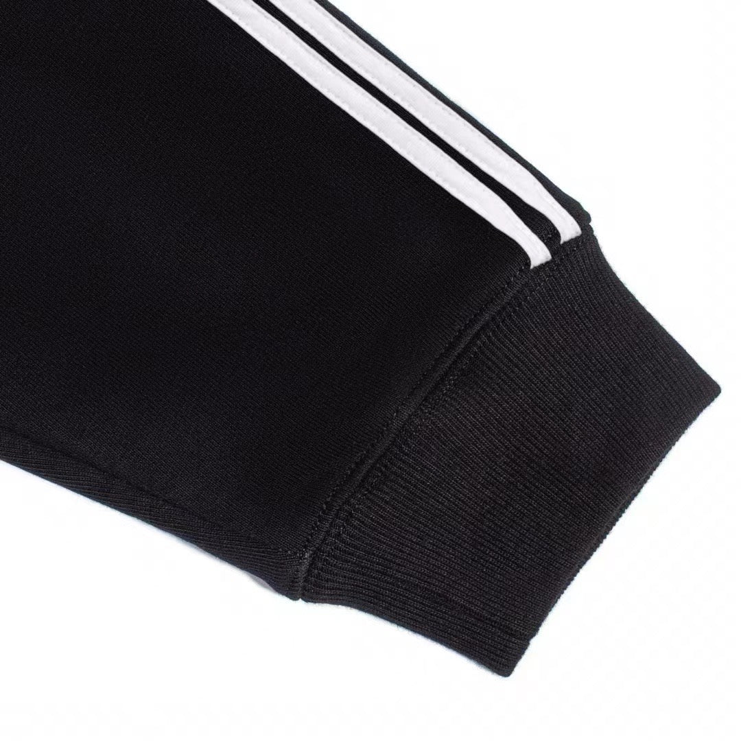 Balenciaga x adidas FW24 Co-branded Zip Hoodie – Side Stripe Logo Embroidery