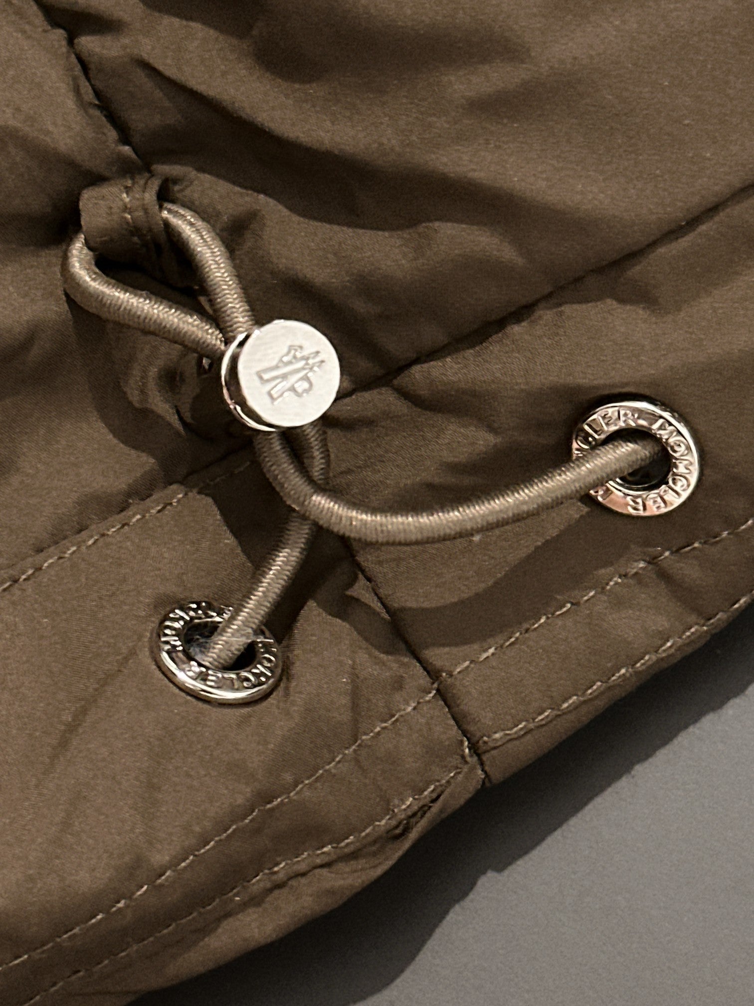 Moncler Leather-Trim Short Down Jacket | Black / Coffee | Size 1–5