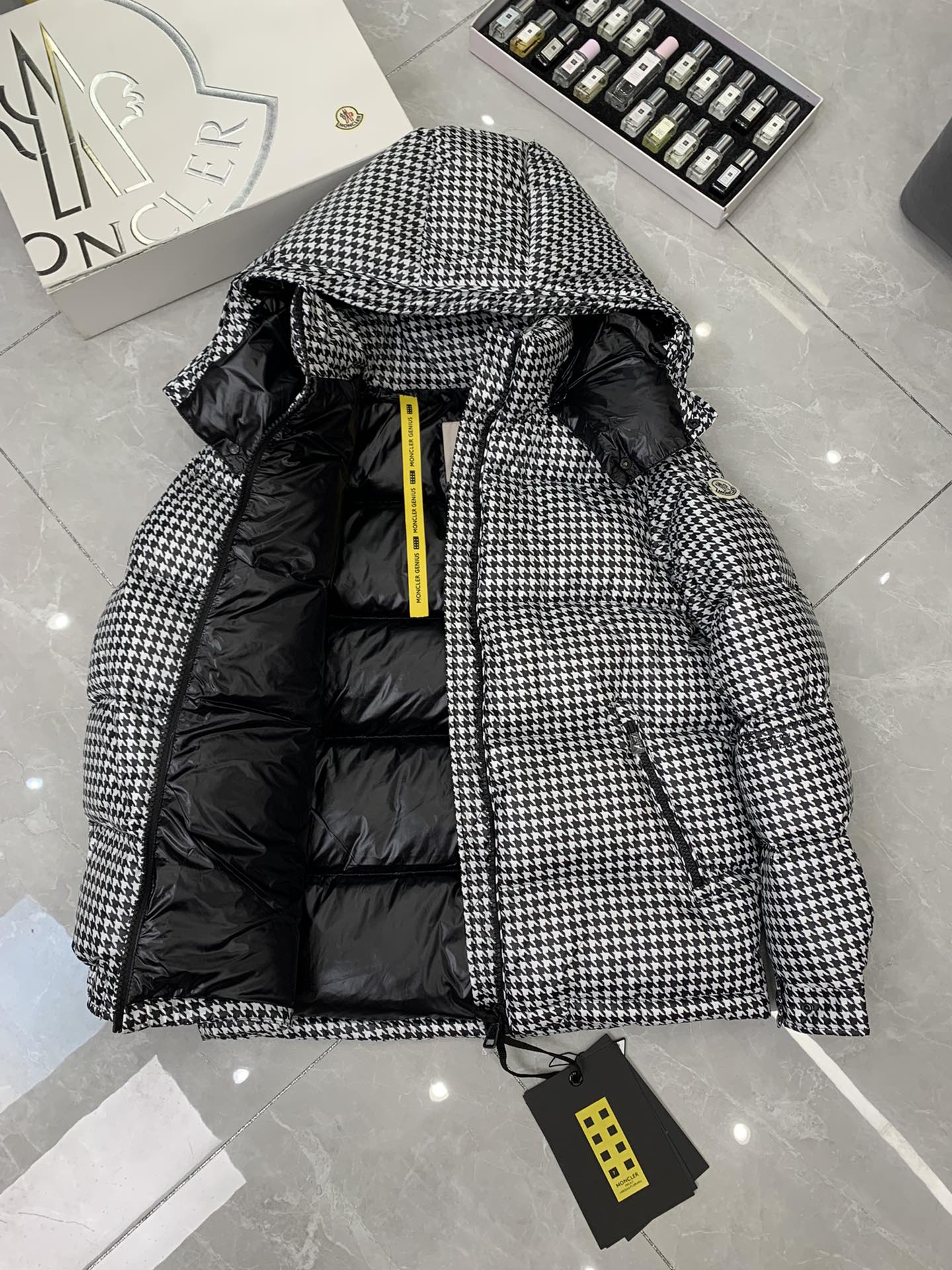 Moncler x Fragment Hiroshi Fujiwara SOCOTRINE Houndstooth Down Jacket | FW Collection | Sizes 1–5