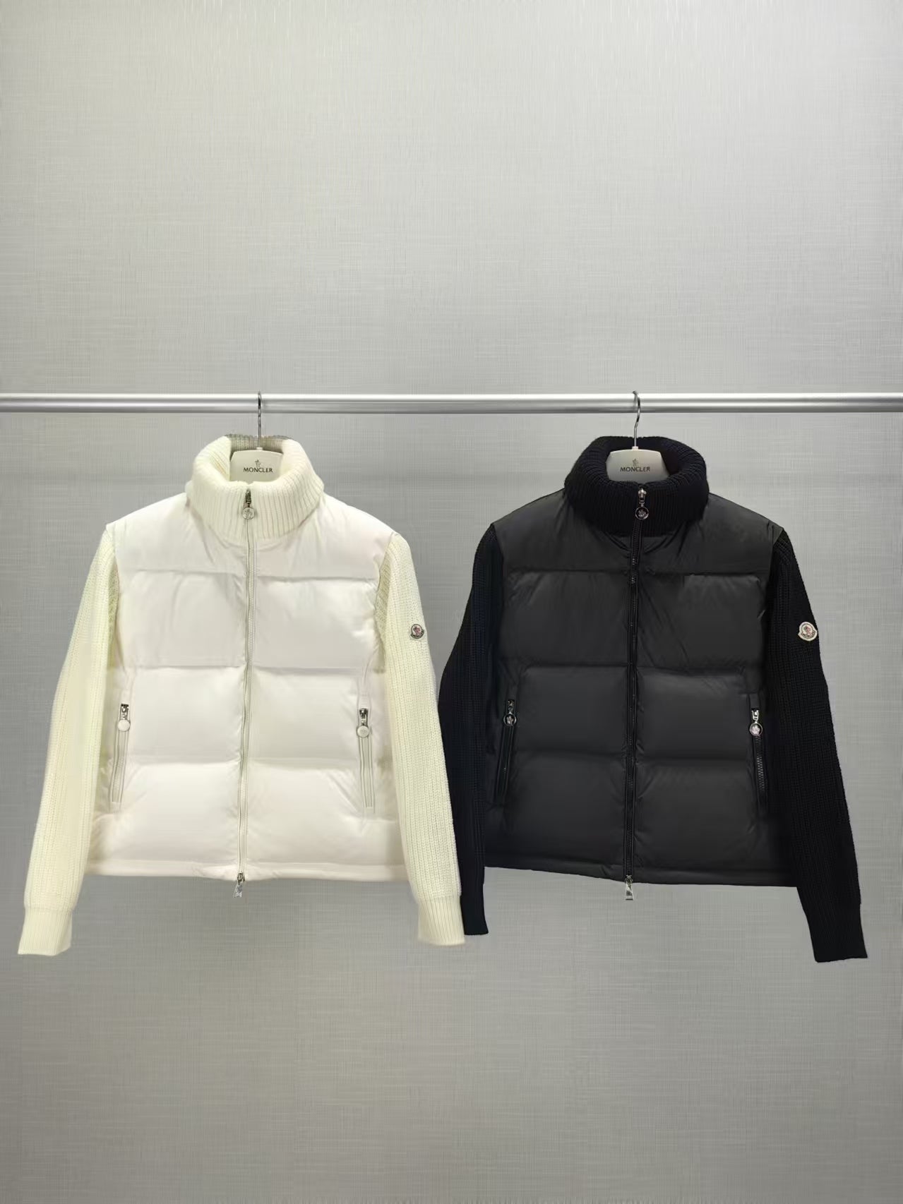 Moncler TRICOT 2024 Women’s Knit-Panel Down Jacket | New Collection