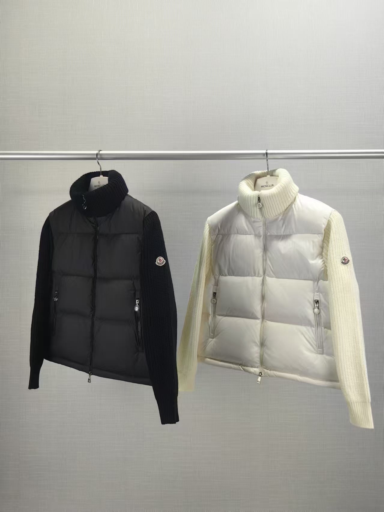 Moncler TRICOT 2024 Women’s Knit-Panel Down Jacket | New Collection