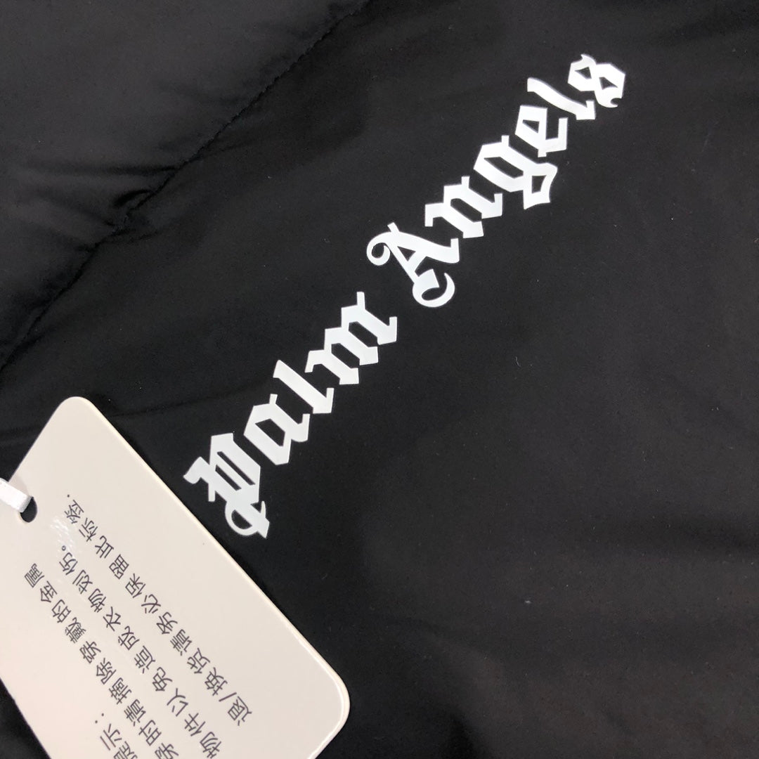 Moncler x Palm Angels 2024 Down Jacket | Unisex Striped Sleeve Logo Design (Sizes 1–5)