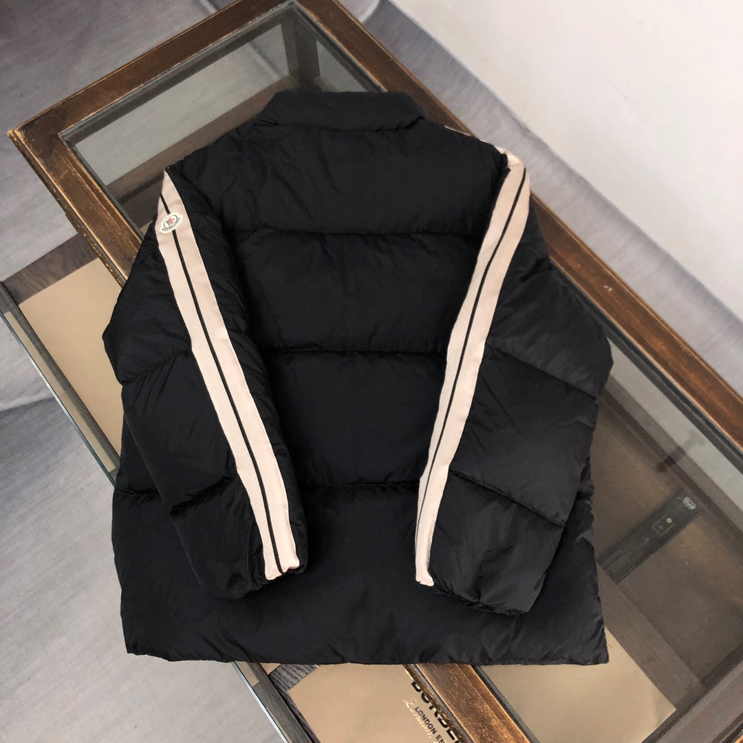Moncler x Palm Angels 2024 Down Jacket | Unisex Striped Sleeve Logo Design (Sizes 1–5)
