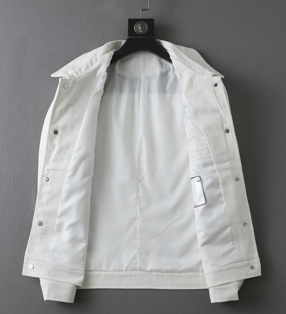 Dior 2025 FW Men’s Denim Jacket – Premium Embroidery & Distressed Detailing